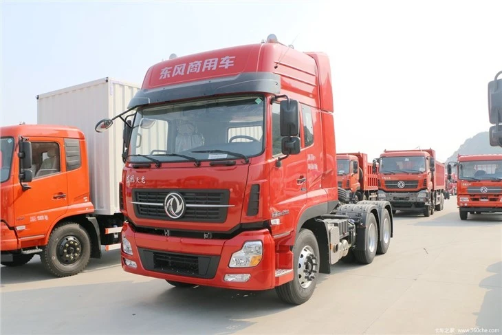 Refurbished Dongfeng Tianlong 6x4 10 Log Tsheb laij teb Lub taub hau Trailer Rau Tsheb thauj mus los